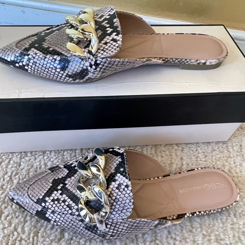 Bcbgeneration Snake-Print Pointed Toe Mule With G… - image 3